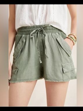 Thread & Supply Olive Drawstring Cargo Shorts